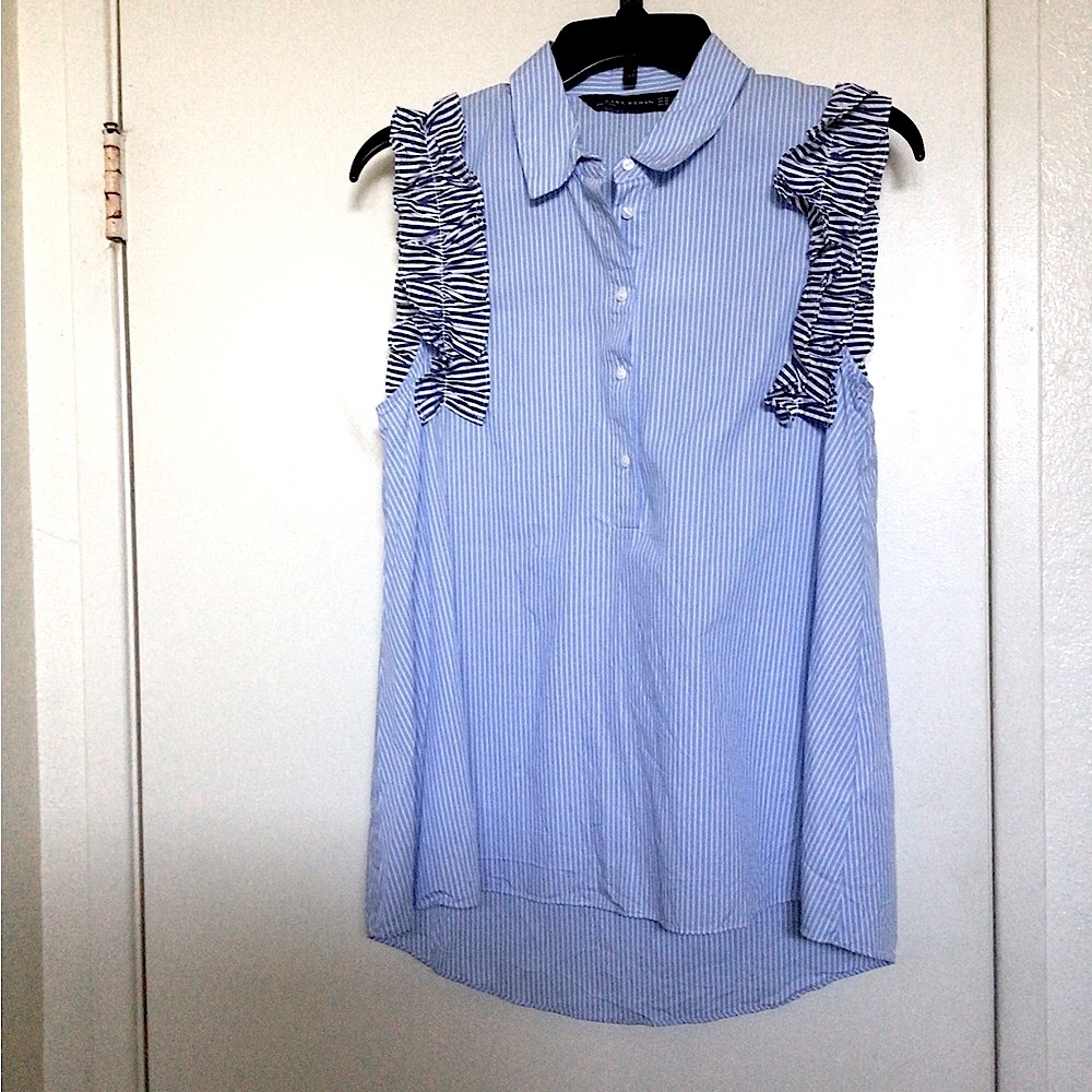 Zara Sleeveless Top With Ruffle Detail